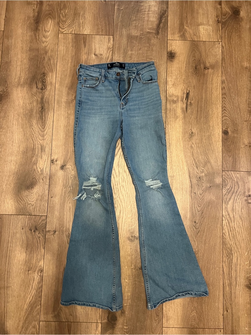 Hollister High-Rise Distressed Flared Jeans